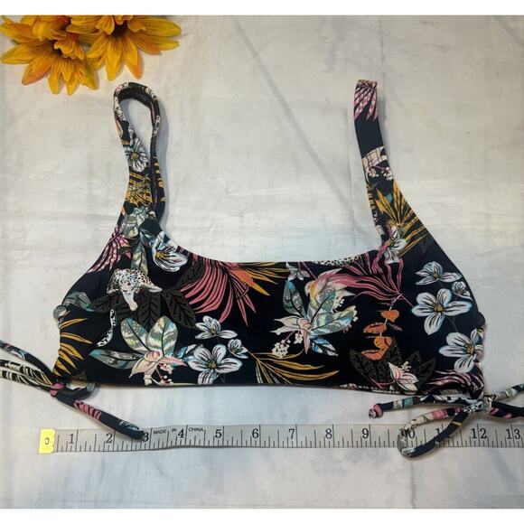 No Boundaries Bikini Top Juniors Medium Swim Top Black Multicolor (qq) - Picture 1 of 4